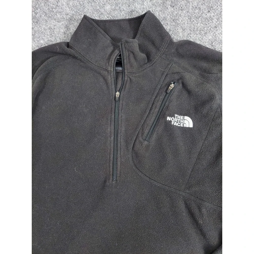 North Face Pullover Mens Large Black‎ Fleece Quarter Zip Outdoor Hiking Jacket